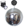 30CM Silver Mirror Ball With Motor And LED Spot Light