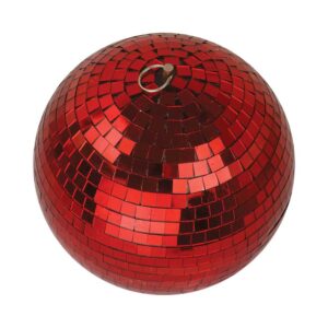 20cm red mirror ball with coloured glass facets
