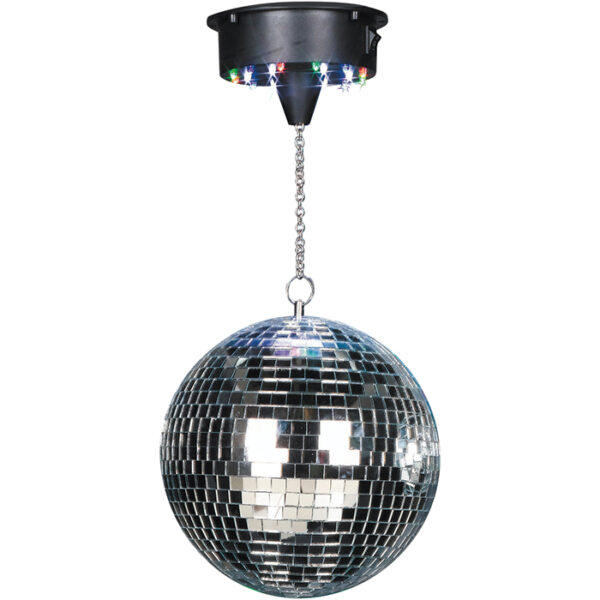 8 Inch Mirror Ball Kit With Ceiling Mounted Battery LED Motor