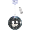 8 Inch Mirror Ball Kit With White Ceiling Mounted Battery LED Motor