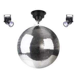 50cm professional disco ball kit with two LED pinspot lights and rotating motor