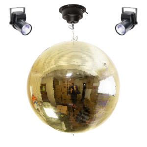 50cm Gold Mirror Ball Kit with Lights and Motor