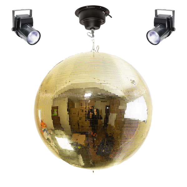 50cm Gold Mirror Ball Kit with Lights and Motor