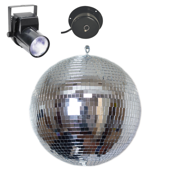 Silver Kitchen Disco Kit With 25CM Mirror Ball Motor And Light