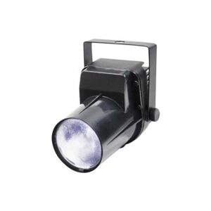 LED pinspot light in black housing for mirror ball and disco ball lighting