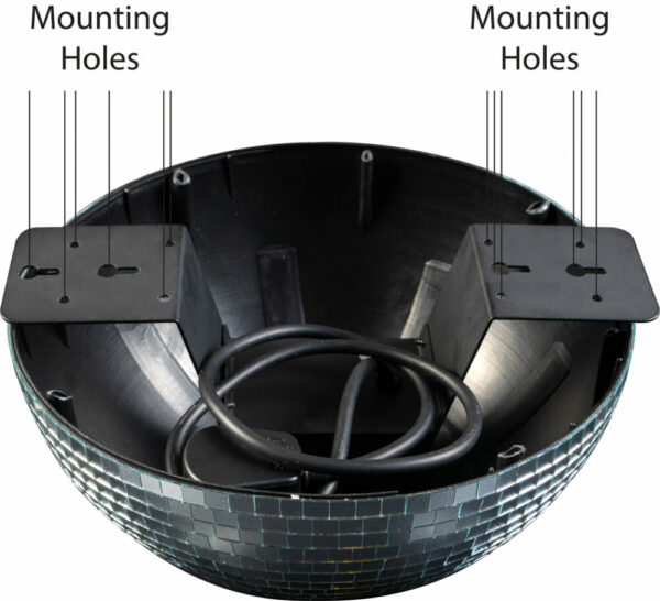 Half Mirror Ball 40cm - With Built In Motor - 1RPM - Image 2